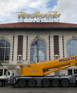 Large 30' metal Rio Grande sign.